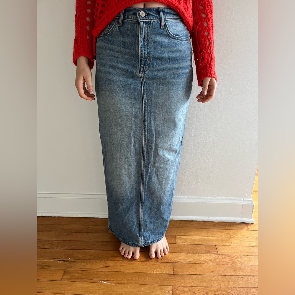 Reformation jeans maxi denim skirt